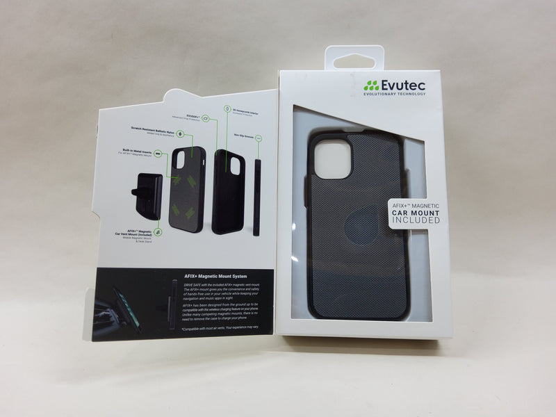 Evutec Apple iPhone 12 Mini Case Ballistic Nylon AFIX Vent Mount - Gray