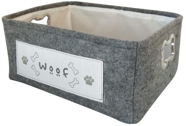 Winifred & Lily Pet Toy Box, Storage Bin with Handles, Pet Bins Storage Organizer for Dog, Cats and Other Pets