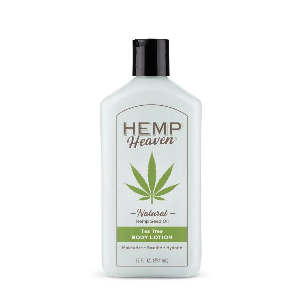 Hemp Heaven Moisturizing Body Lotion, Tea Tree Scent made with Natural Hemp Seed Oil For Men & Women - 12 oz - Made in USA
